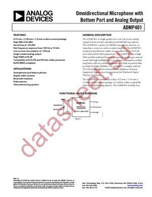 ADMP401ACEZ-RL7 datasheet  